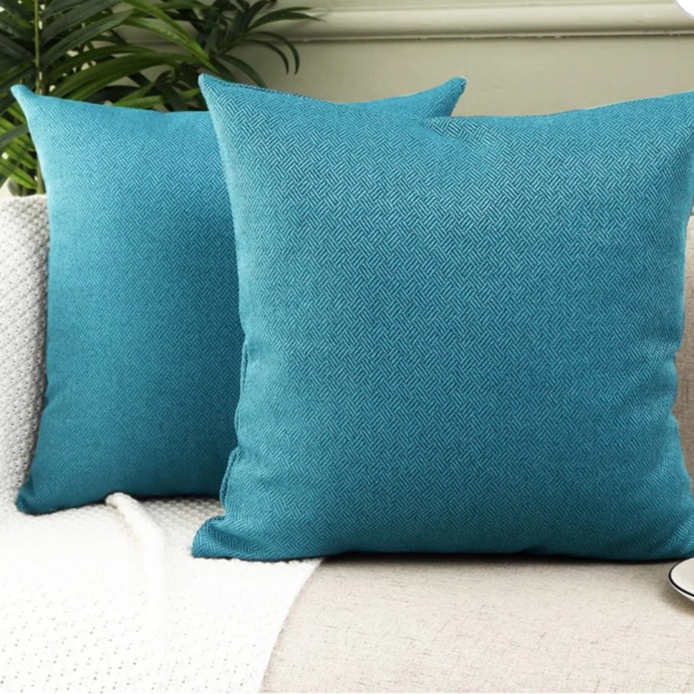 Teal Blue Decorative Throw Pillows (2 pieces)